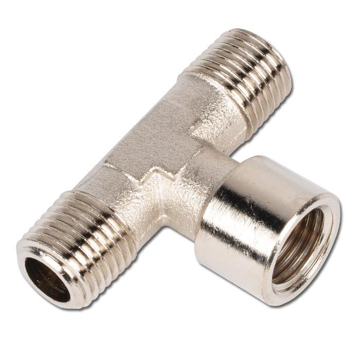 Tees - With Male x Female x Male Thread - Nickel-Plated Brass - PN 16