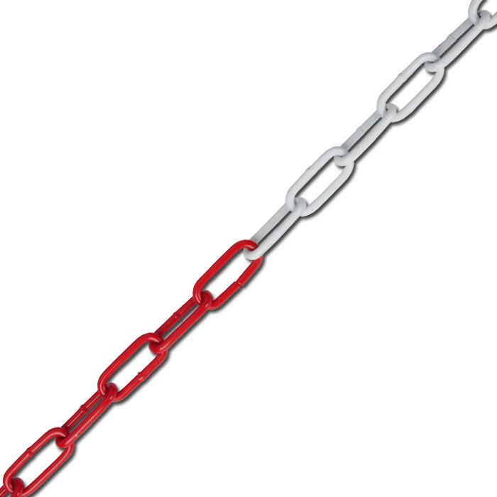 Łańcuchy stalowe okrągłe - DIN 5685 - z powłoką czerwono-białą - ocynkowane - PU 10 metrów - cena za PU