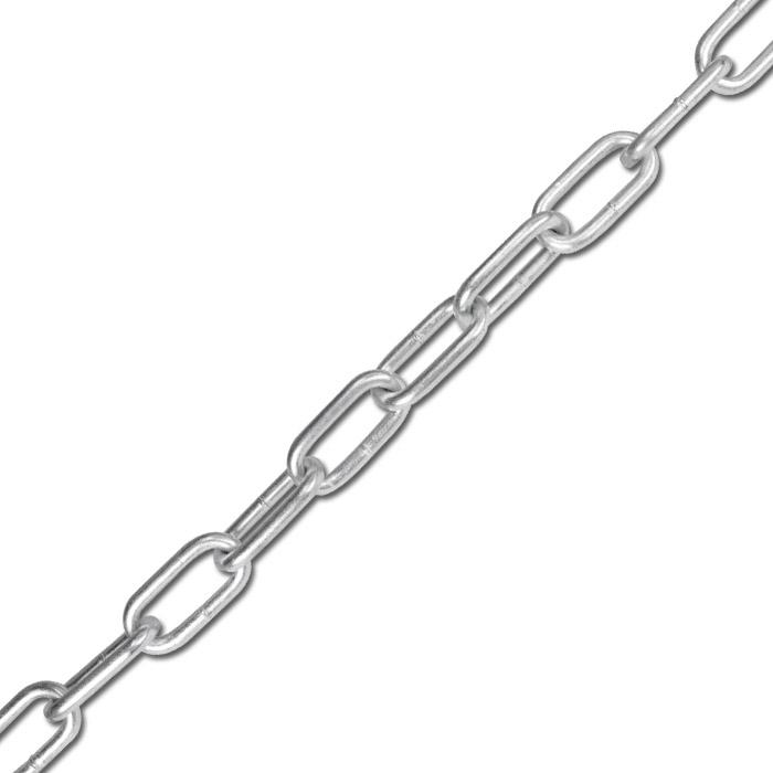 Round link chain - straight form C - bouquets - galvanized zinc-plated