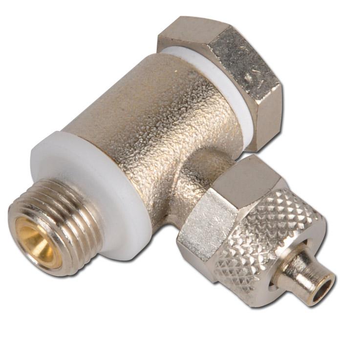 Choke Ball Valve - Adjustable Supply Air - With Knurled Screw - Nickel-Plated Ba
