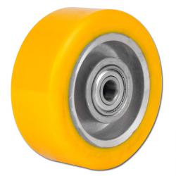Polyuretanhjul - aluminium eller støpt felg - 2 kulelager - hjul Ø 100 til 300 mm - lastekapasitet 280 til 2000 kg
