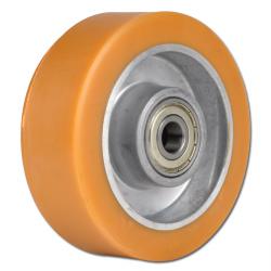 Polyurethane wheel - aluminum rim - ball bearing - wheel Ø 80 to 250 mm - load capacity 180 to 800 kg