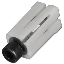 Laajennuskiinnitys - laitteen teloille - neliön muotoinen putki - sisäputken mitoille 18-31 mm
