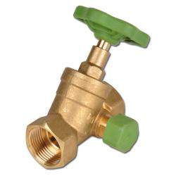 Brass Y-type valve with drain - nominal width 3/4"