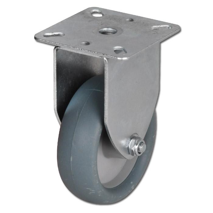 Fixed castor - Thermoplastic wheel - Wheel Ø 50 to 75 mm - Overall height 69 to 101 mm - Load capacity 40 to 50 kg