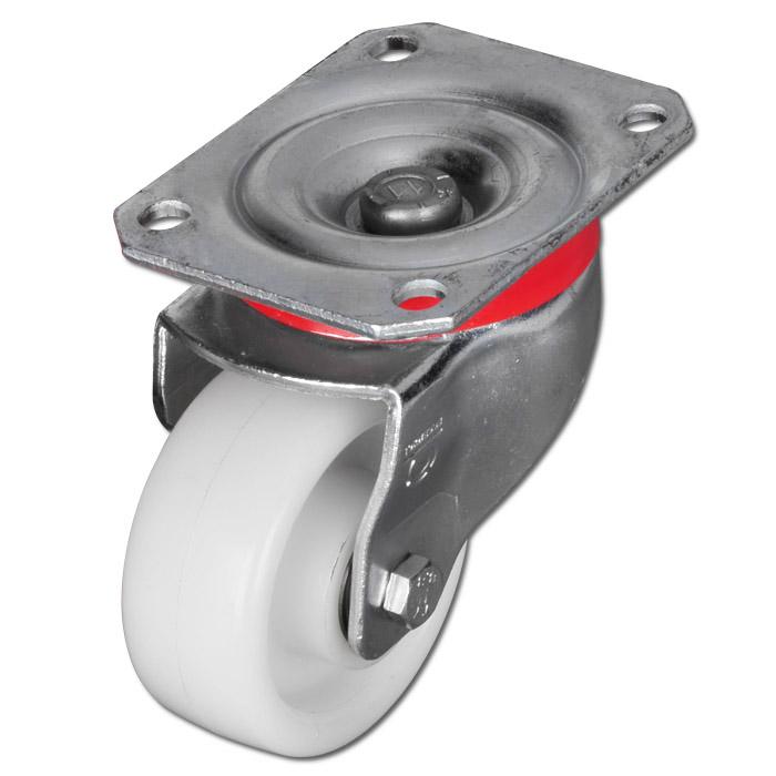 Zestaw kołowy skrętny do dużych obciążeń - koło poliamidowe - Ř koła 80 do 125 mm - wysokość 108 do 155 mm - nośność 200 do 350 kg