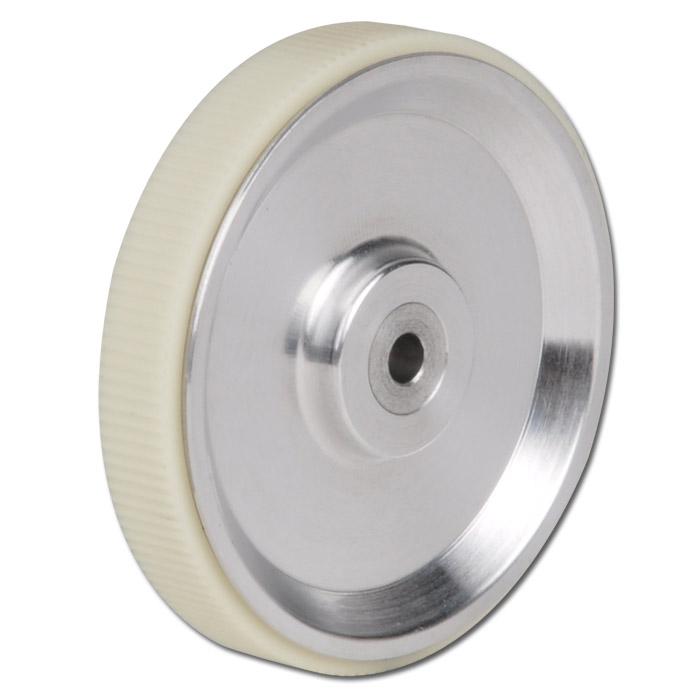 Roue de mesure - aluminium - bande de roulement rainurée - Ø 63,66 mm - alésage de 4 mm à 10 mm