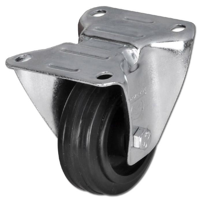 Fixed Castors - Plastic Loading Capacity 50-295kg Plate Fitting - Roller Bearing