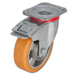 Drejeligt hjul - polyurethanhjul - hjul Ø 80 til 250 mm - konstruktionshøjde 108 til 297 mm - bæreevne 180 til 700 kg