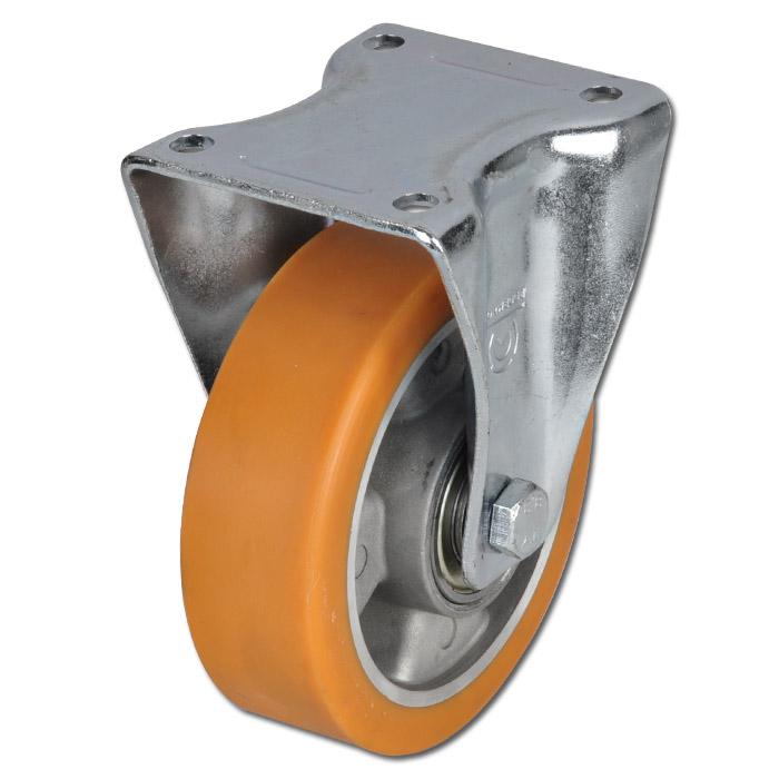 Castor - Aluminum load 180-800kg slab - ball bearings - polyurethane tread - fro