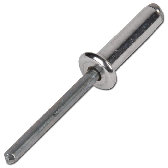 Blindnagler - aluminium/stål - nagleskaft Ø 3,0 til 5,0 mm - lengde 5,0 til 35,0 mm - rundt hode - pakke med 250 og 500 stk - pris pr pakke