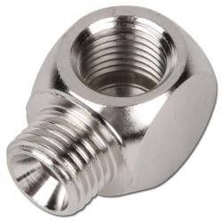 Screw-in angle 90° - nickel-plated brass - cylindrical/metric female and male thread M5 to G 1/2" - PN 16