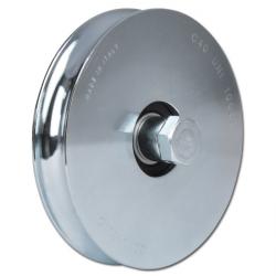 Rulle - galvaniseret stål - halvcirkelformet rille - kugleleje - hjul Ø 50 til 197 mm - bæreevne 70 til 330 kg