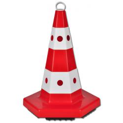 Hexagon Traffic Cone - Red/White - 52 cm - Heavy