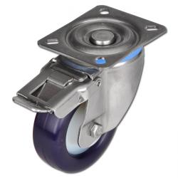 Heavy-duty castors load 130-450kg plain - polyamide - with double stops and elas
