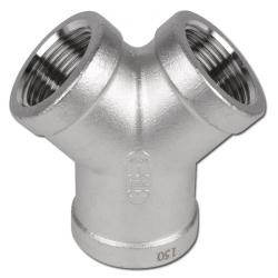 Y-piece - stainless steel 1.4408 - 3 cyl. female thread Rp 1/4" to Rp 3" - PN 16
