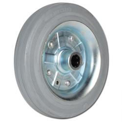 Massivt gummihjul - stålfælge - med rulleleje - hjul Ø 80 til 250 mm - bæreevne 50 til 295 kg