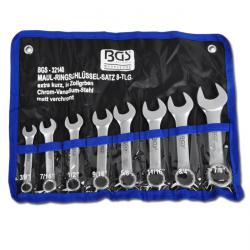 Open-end wrench set - CV-steel - 3/8" to 7/8" - 8 pieces - in roll-ip case