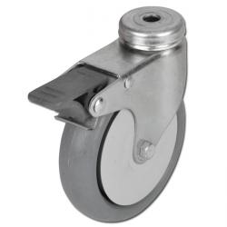 Apparatus castor - Wheel PP - tread rubber - ball bearings - bolt hole - double
