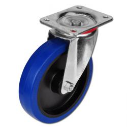 Swivel Castors - With Plate - Elastic Full Rubber Tyre - Plastic Rim