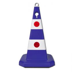 Traffic cone - hard PP - height 600 mm - blue - with additional feet
