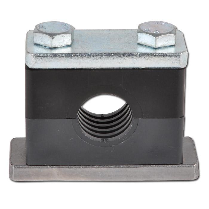 Collier de serrage - Série lourde 1 à 4 - avec 1 plaque à souder et 1 plaque de protection - Ø du tube 6 à 60,3 mm - prix à la pièce