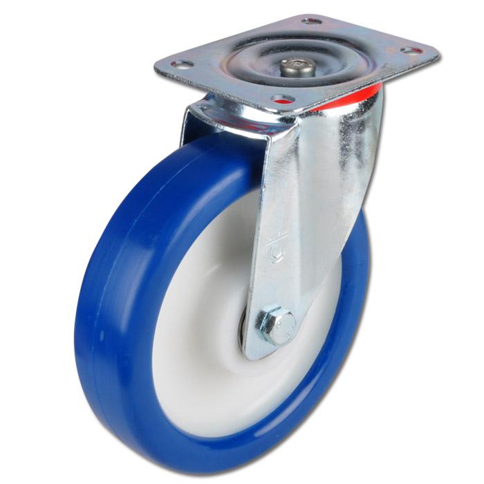 Drejeligt hjul - polyurethanhjul - hjul Ø 80 til 250 mm - konstruktionshøjde 100 til 290 mm - bæreevne 150 til 450 kg