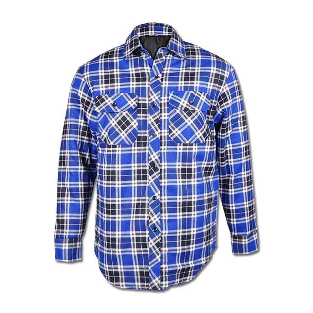 Koszula termiczna "ONTARIO" - 100% bawełna - kolor niebieski w kratkę