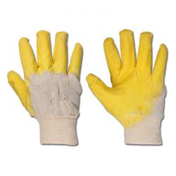 Rękawice robocze "Classic LSO" - powłoka lateksowa, ze ściągaczem - kolor żółty - Norma EN 388 / Klasse 1110