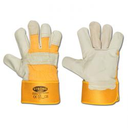 Work Gloves "Classic - Elephant" - Full Leather Big Gloves - Yellow - Norm EN 38