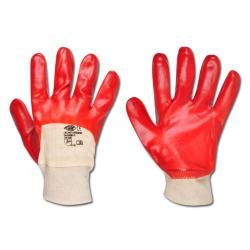 Work Gloves "Jackson" - PVC With Tricot Cotton Lining - Auburn Color - Norm EN 3