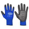 Work Glove "Lintao" - Feinststrick nylon med PU belægning - blå / sort - Norm EN 388 / Klasse 4131
