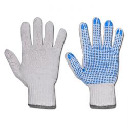 Work Gloves "KORLA" - Coarse Knitted Blended Fabric PVC-Pimples - Color White -