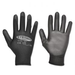 Work Glove "Lingbi" - fine strik nylon - PU coated - sort - EN 388 / Klasse 4121