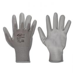 Work Glove "Shenzhen" - Fin strik polyamid med PU-belægning - grå farve - Norm EN 388 / Klasse 4131