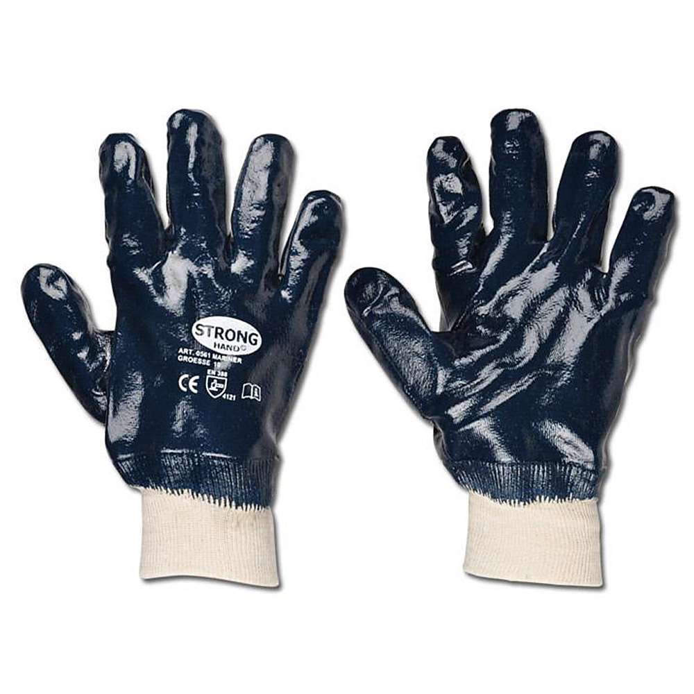Work Glove "Mariner" - fine strik med nitril - Farve Blå - Norm EN 388 / Klasse 4121