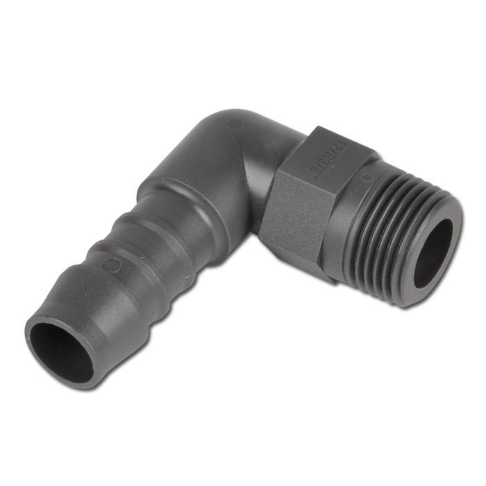 Elbow screw-in connector made of plastic - PN 8