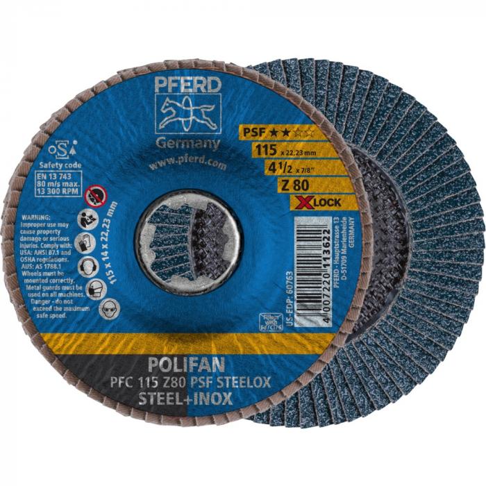 POLIFAN serrated lock washer - PFERD - Z PSF STEELOX / X-LOCK - conical design PFC - outside Ø 115 to 125 mm - 10 pieces - price per unit