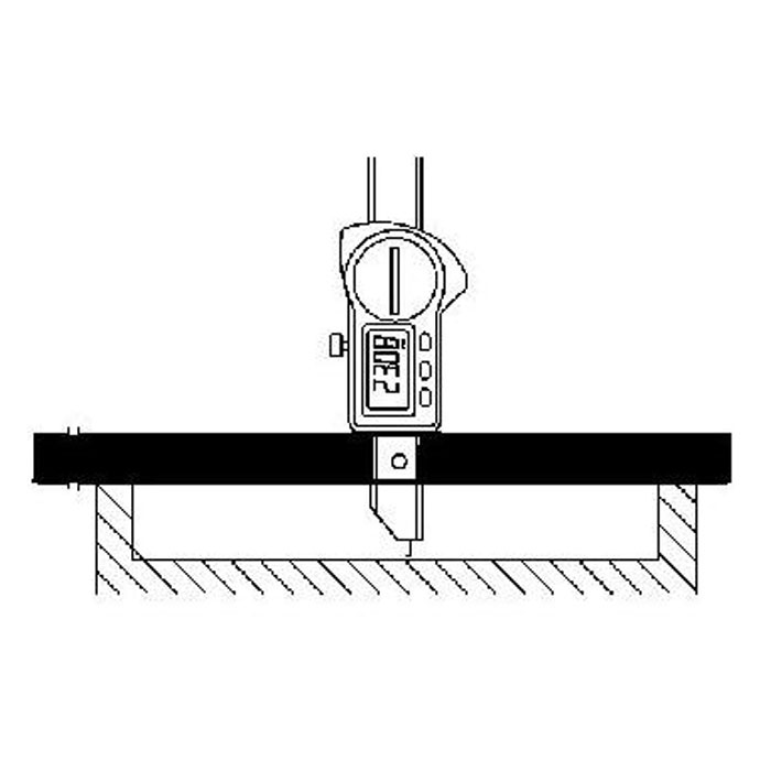 Mittaus silta syvyysmittarina - 200-300 mm - Preisser