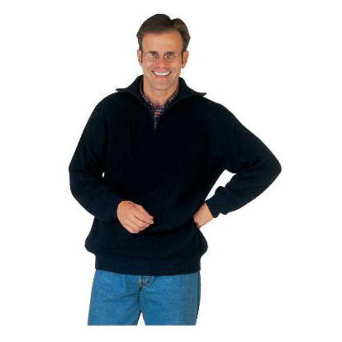 Troyer sweater - with zip - Navy Blue - Size S-XXL / 46-64