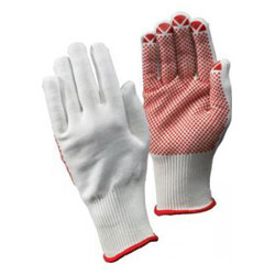 Stickade handskar "PACKER" - kat. 2 - vit - stl 7-10 - FORTIS