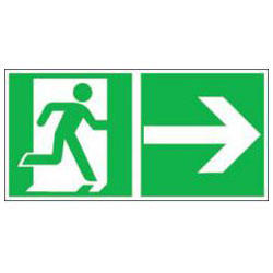 Rescue sign "nødutgang rett" - EVERGLOW®