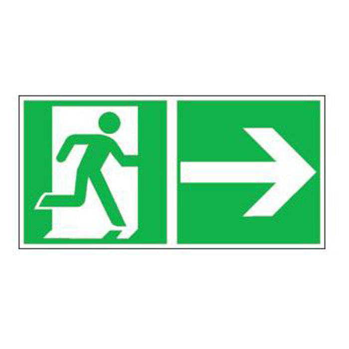 Rescue sign "nødutgang rett" - EVERGLOW®