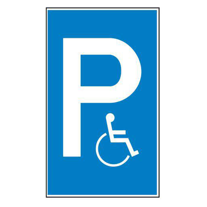 Parking sign - disabled parking space - plastic / aluminum