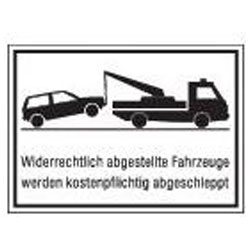 Parkverbotschild "Widerrechtlich" - H x B: 250 x 400 mm