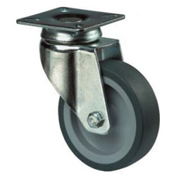 Apparat drejeligt hjul - gummihjul - hjul Ø 50 til 125 mm - konstruktionshøjde 73 til 162,5 mm - bæreevne 50 til 100 kg