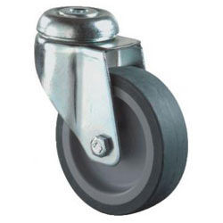 Apparatus swivel castor with back hole - wheel Ã˜ 50 to 125 mm - height 73 to 158 mm - load capacity 50 to 100 kg