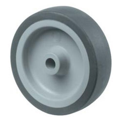 Rubber wheel for equipment castors - with plain bearing - wheel Ø 50 to 125 mm - load capacity 40 to 100 kg