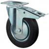 Ruota girevole con freno - ruota in gomma - ruota ø 80 a 200 mm - altezza da 105 a 235 mm - portata da 50 a 205 kg