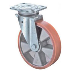 Roulette pivotante très résistante - roue en polyuréthane - Ø de la roue 100 à 200 mm - hauteur totale 137 à 255 mm - capacité de charge 280 à 600 kg